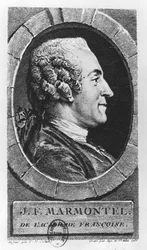 Portrait of Jean Francois Marmontel engraved by Augustin de Saint-Aubin 1765